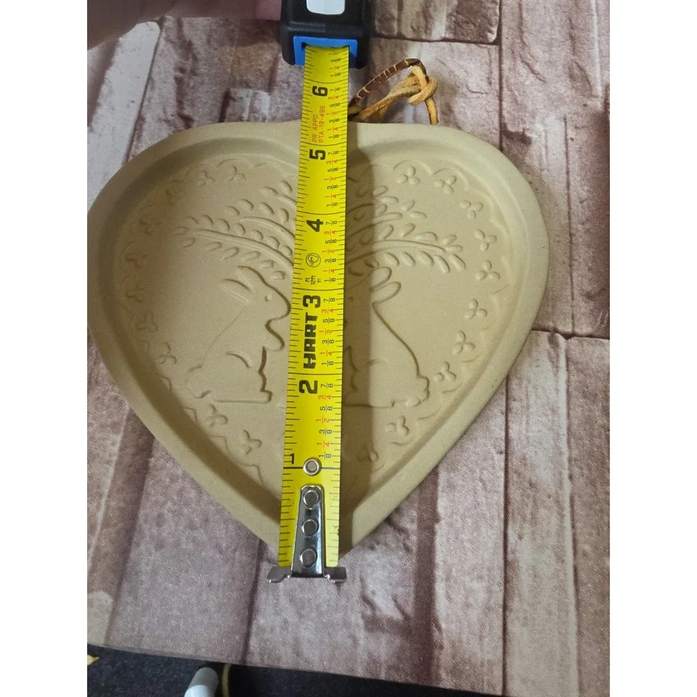 Brown Bag Cookie Art Heart Mold Rabbits Tree ©1989 Hill Design Stoneware